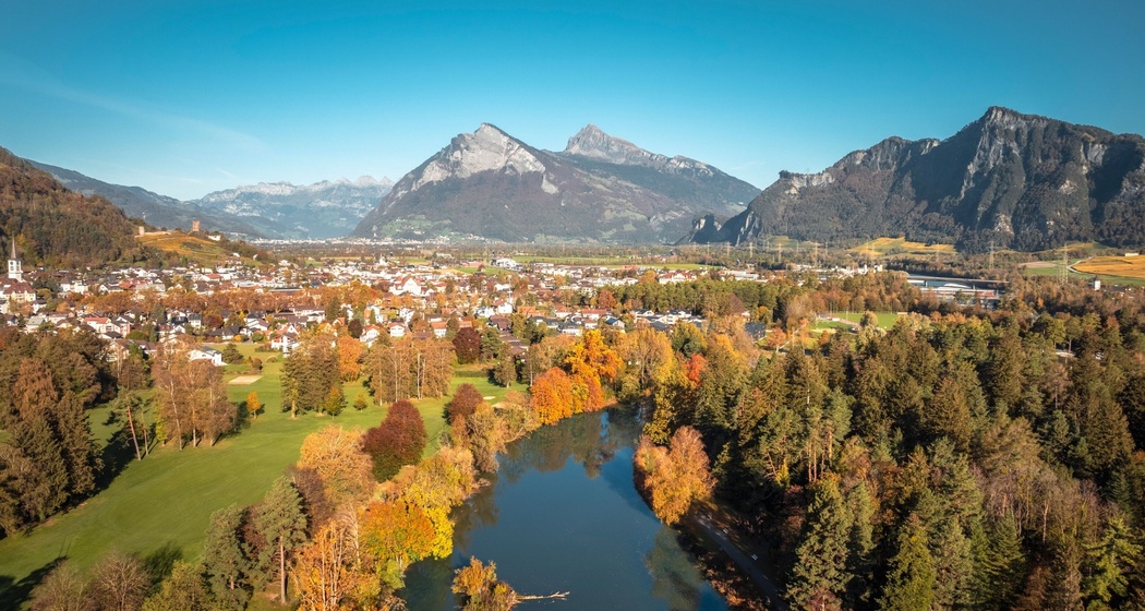 Giessenpark, Bad Ragaz im Herbst