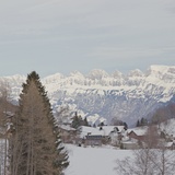 Blick auf die Churfirsten vom Winterwanderweg aus