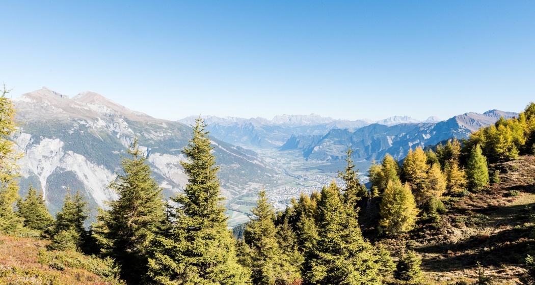 Aussicht vom Feldiser Hochland im Herbst