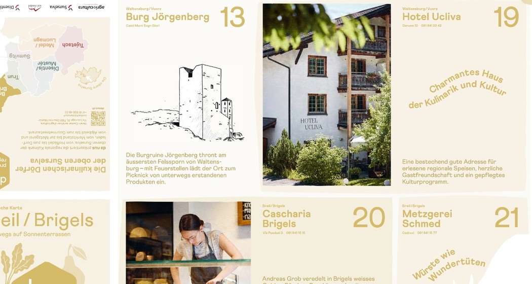 karte kulinarische Rundwanderung Brigels-Waltensburg-Andiast