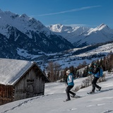 Abstieg mit dem Piz Terri im Hintergrund