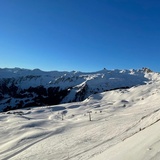 View of the Maschgenkamm-Panüöl winter hiking trail