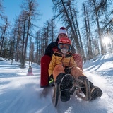 Che tu stia usando una slitta o un bob, tutti si divertono