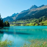 The photo shows Lake Brigels in summer