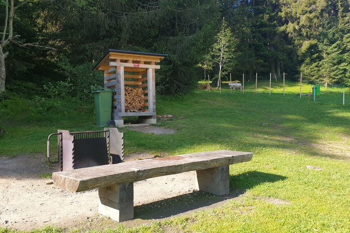 Das Foto zeigt die Feuerstelle Stretga in Brigels