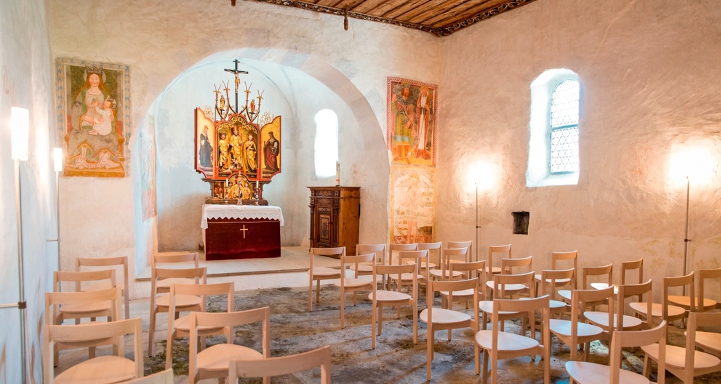 Das Foto zeigt die Kapelle St. Martin von Innen