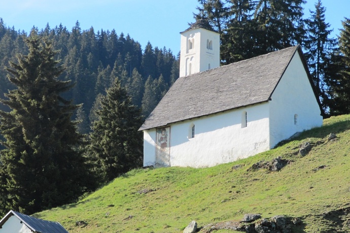 The photo shows the chapel of St. Sievi on the hill