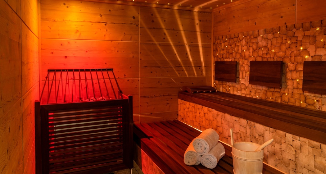 Das Foto zeigt die Sauna des Hotels Mischun