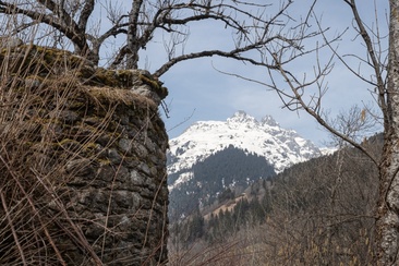 Das Foto zeigt ein Teil der Burgruine Friberg