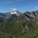 Ausblick vom Alptrider Sattel Richtung Muttler und Stammerspitz