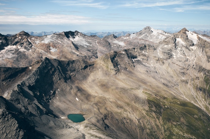 Panorama della vetta da sx a dx: Hohberghorn, Canallücke, Salahorn, Güferhorn