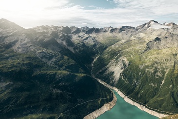 Canal valley with Canal bridge in the foreground