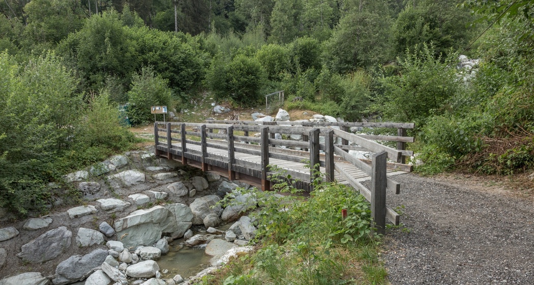 Brücke bei der Historischen Werkstätte Gebrüder Giger in Schnaus