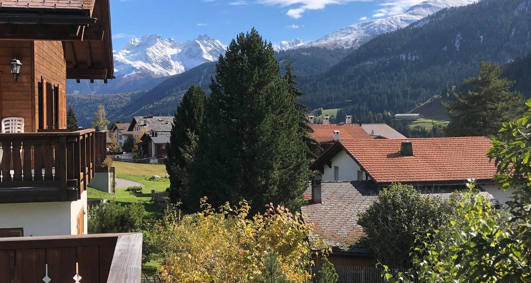 Aussicht vom Balkon im Sommer