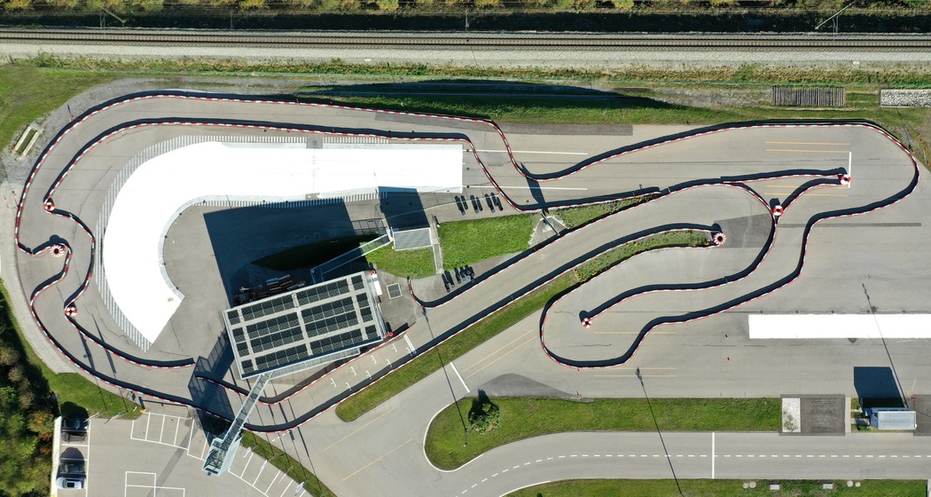 Luftaufnahme Outdoor-Kartbahn Cazis