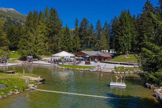 Kiosk Lido im Sommer in Lenzerheide