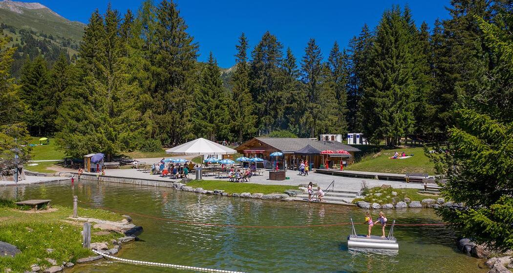 Kiosk Lido im Sommer in Lenzerheide