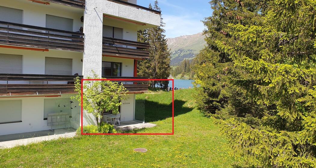 Ferienwohnung Seegarten Aussenansicht mit See Somm