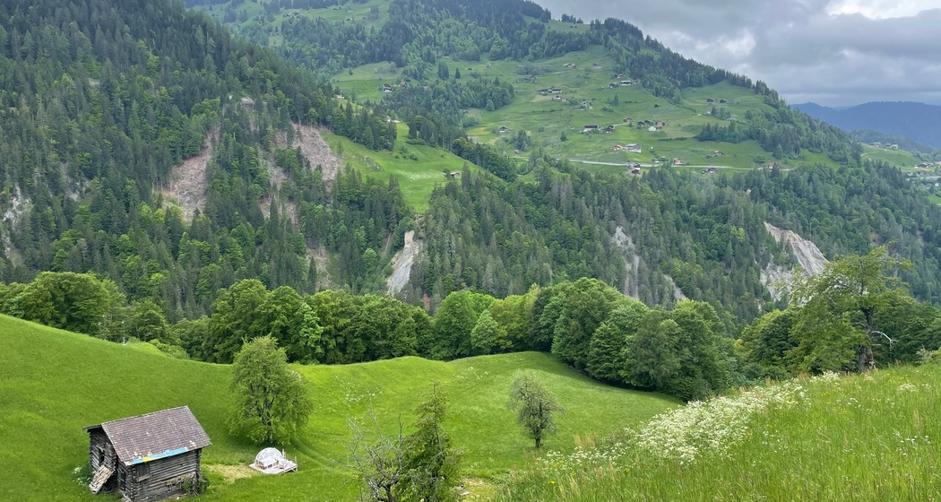 Aussicht auf Versam am Eingang zum Safiental