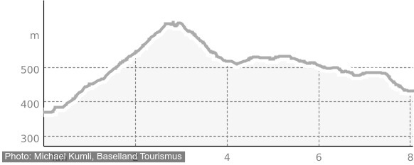 Wanderung von Maisprach zum Sonnenbergturm bis nach Buus