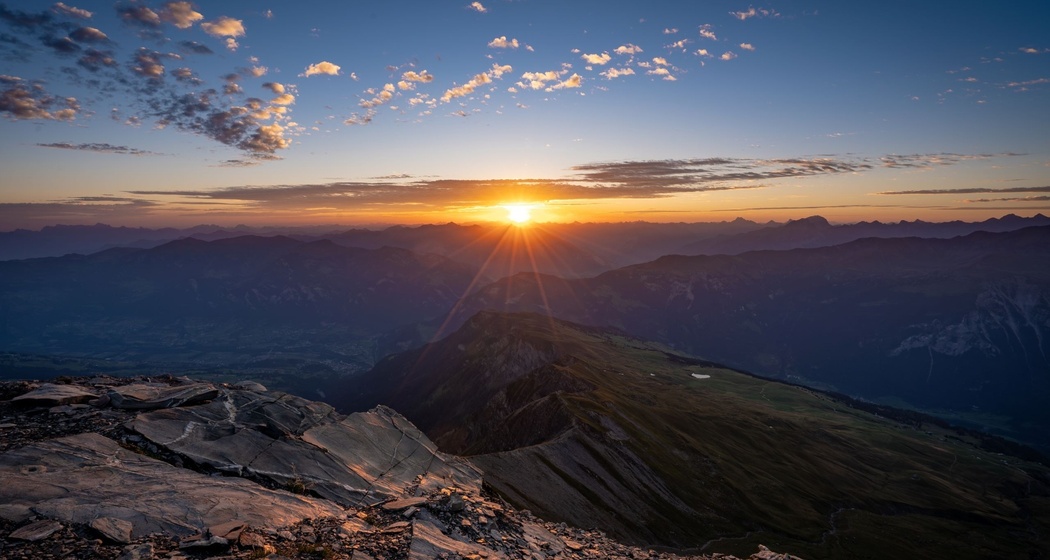 Sonnenaufgang auf dem Piz Beverin