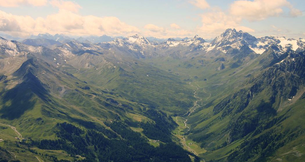 Luftbild des Fimbertals