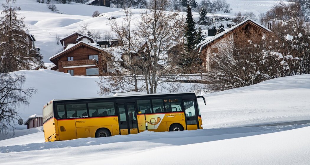 Gratis Postauto im Winter
