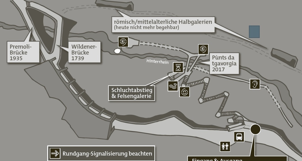 Karte archaisches Naturerlebnis Viamala-Schlucht