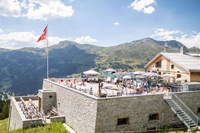 Bergrestaurant Scharmoin Lenzerheide Sommer