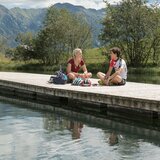 Pause au lac de baignade Davos Munts