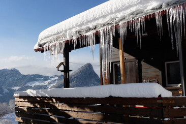 Ferienhaus Terlischa Balkon Aussicht gegen Süden