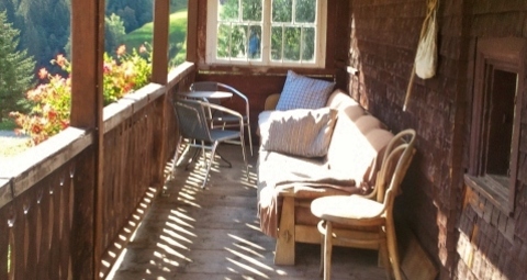 Ferienwohnung Gürgetschhof Gedeckter Balkon