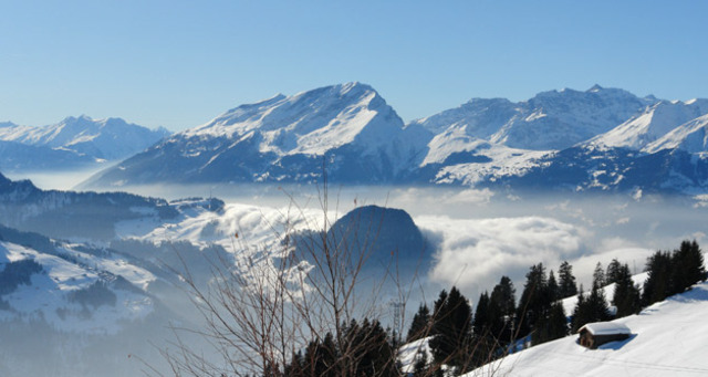 Berggasthaus Sassauna Fanas Winteraussicht