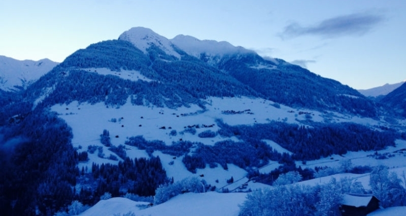 Ferienwohnung Casa Cotschna - Aussicht Winter