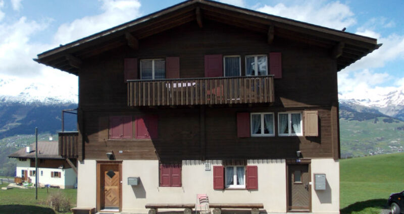 Hof Arpagaus Obersaxen Meierhof Ansicht Sommer