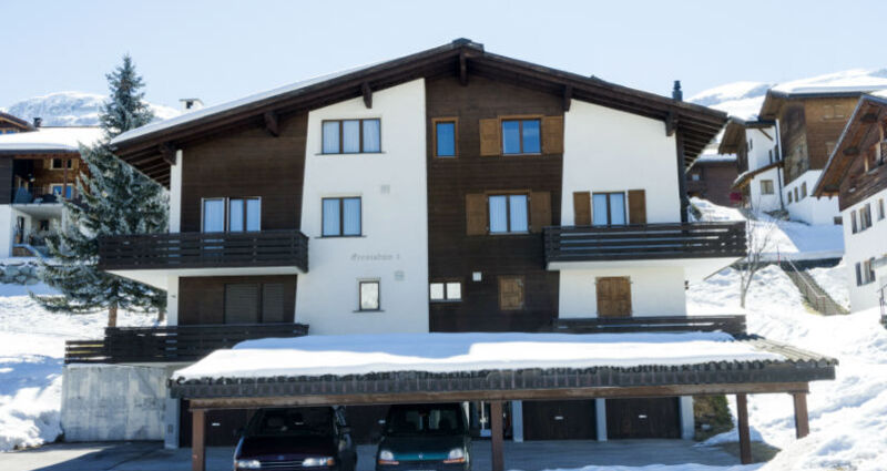 Ferienwohnung Crastahüs 2 Altermatt - Ansicht Winter