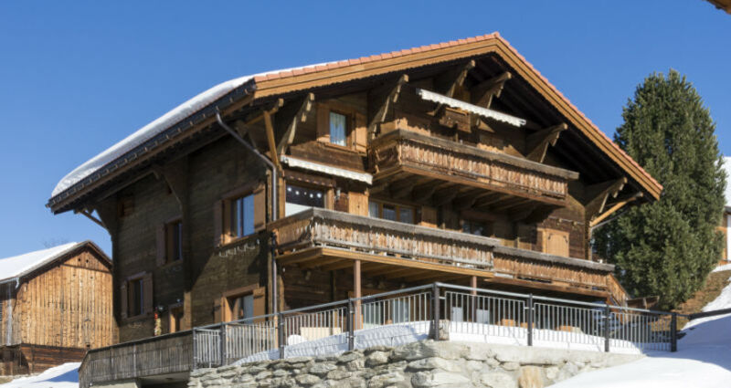 Ferienwohnung Genoveva Sax, Obersaxen Meierhof - Ansicht Winter