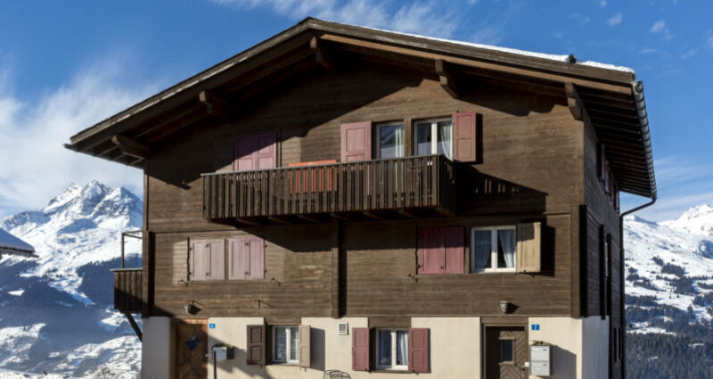 Hof Arpagaus Obersaxen Meierhof Ansicht Winter