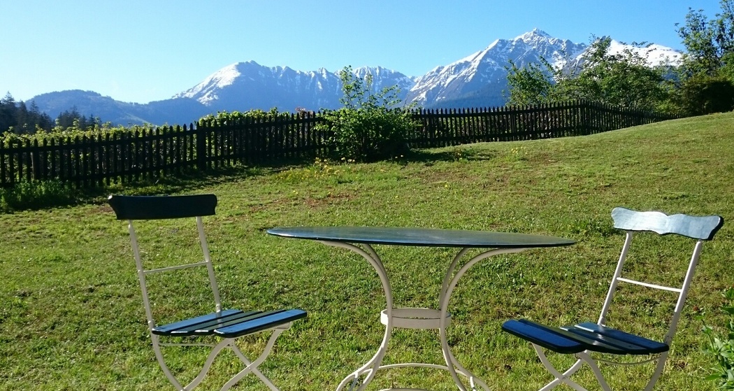 Blick vom Gartensitzplatz aus