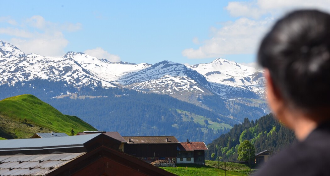Ausblick vom Balkon im Frühling/Sommer