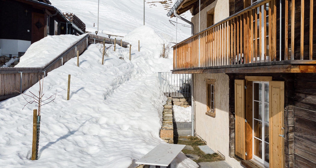 Ferienwohnung Wolfensberger - Terrasse Winter