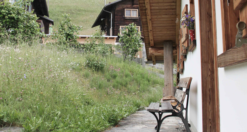 Maiensäss Sper Caplutta - Eingang Sommer ©Schaub