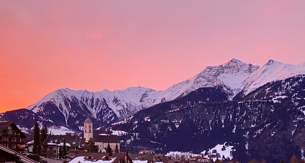 Aussicht von Terrasse im Winter