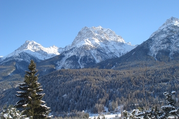 Aussicht Balkon Winter Süd