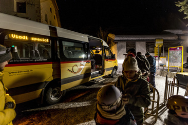 Schlittelexpress Ankunft in Lü