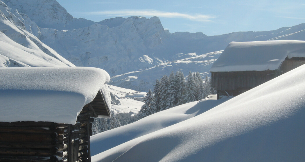 Ferienhaus Büel - Camana - Aussicht Winter