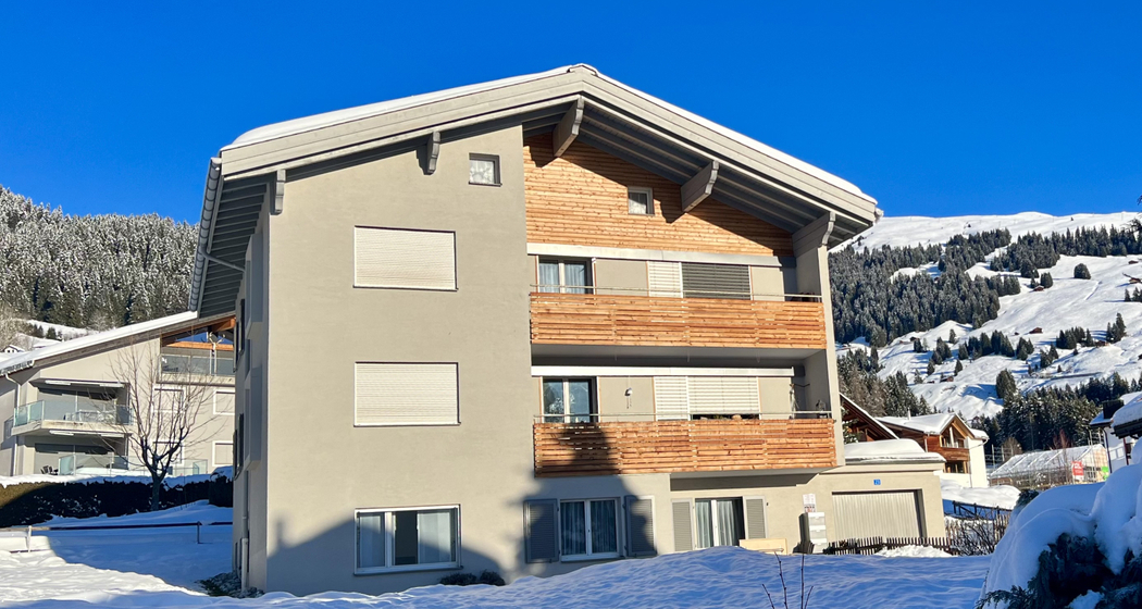 Ferienwohnung Casa Tgariel - Aussenfoto Winter