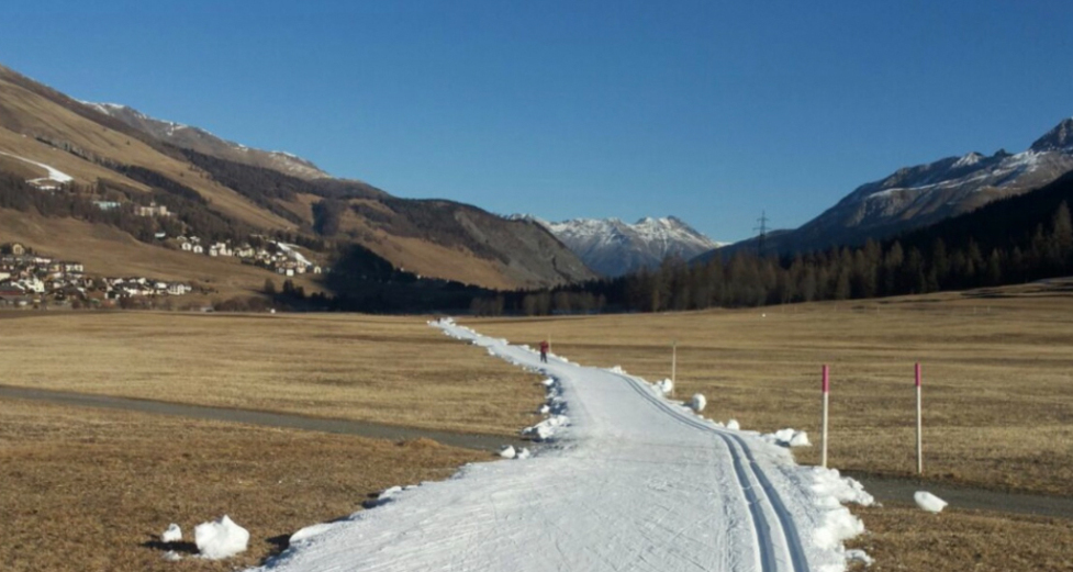 Langlaufloipe im Oberengadin