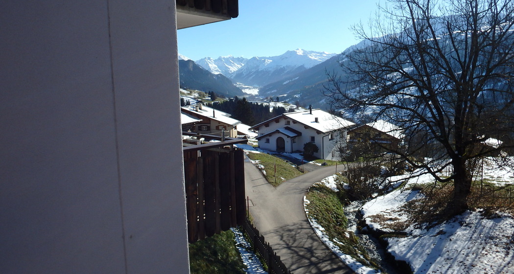 Ausblick Balkon Winter