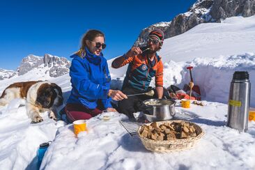 Schneeschuhwandern mit Fondueplausch am Gipfel ab St. Antönien Prättigau (exp_7745f7b)